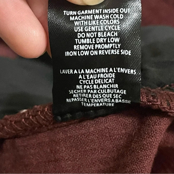 OAT NYC Corduroy Pant Women’s 30 High Rise Burgundy Skinny Leg Pant - Picture 10 of 14